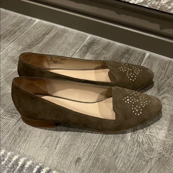 Bocage brown suede Loafers with Gold studded toe design size 39 or US 8 1/2 - Picture 3 of 9